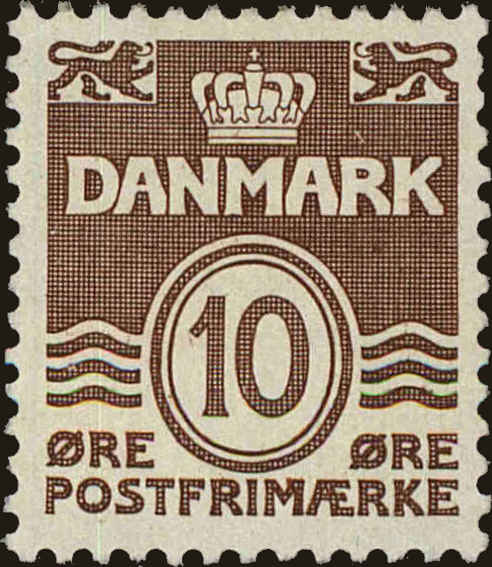 Front view of Denmark 229 collectors stamp