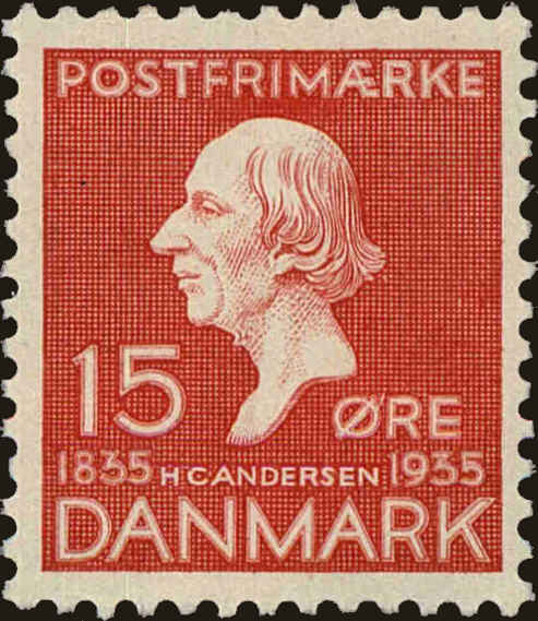 Front view of Denmark 249 collectors stamp
