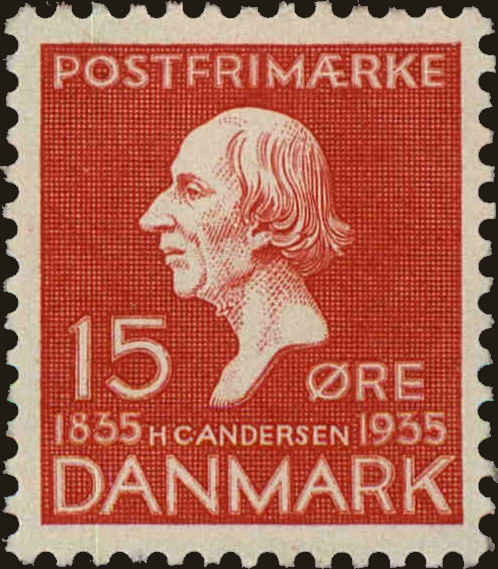 Front view of Denmark 249 collectors stamp