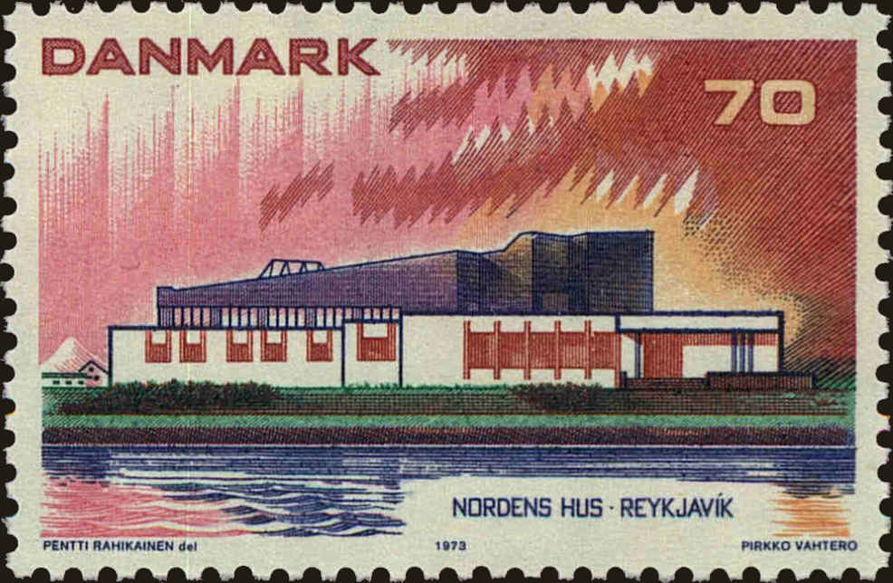 Front view of Denmark 522 collectors stamp