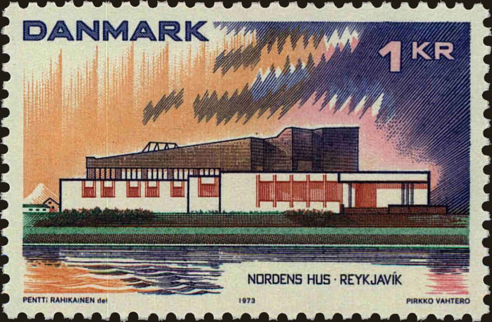 Front view of Denmark 523 collectors stamp