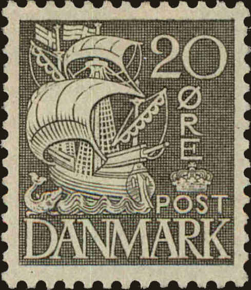 Front view of Denmark 232 collectors stamp