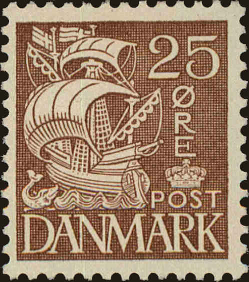 Front view of Denmark 234 collectors stamp