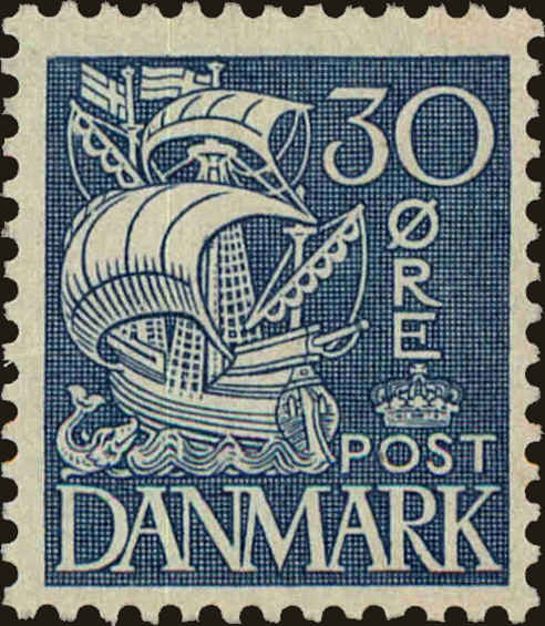 Front view of Denmark 236 collectors stamp
