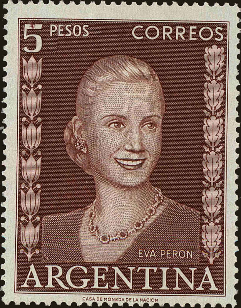 Front view of Argentina 615 collectors stamp