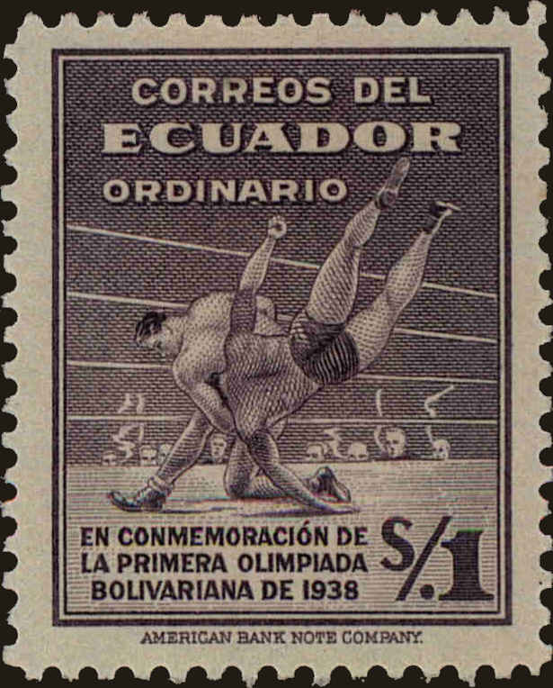 Front view of Ecuador 380 collectors stamp