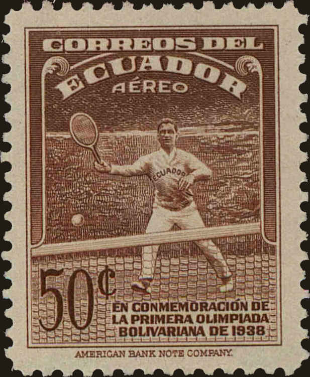 Front view of Ecuador C67 collectors stamp