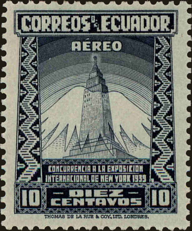 Front view of Ecuador C82 collectors stamp