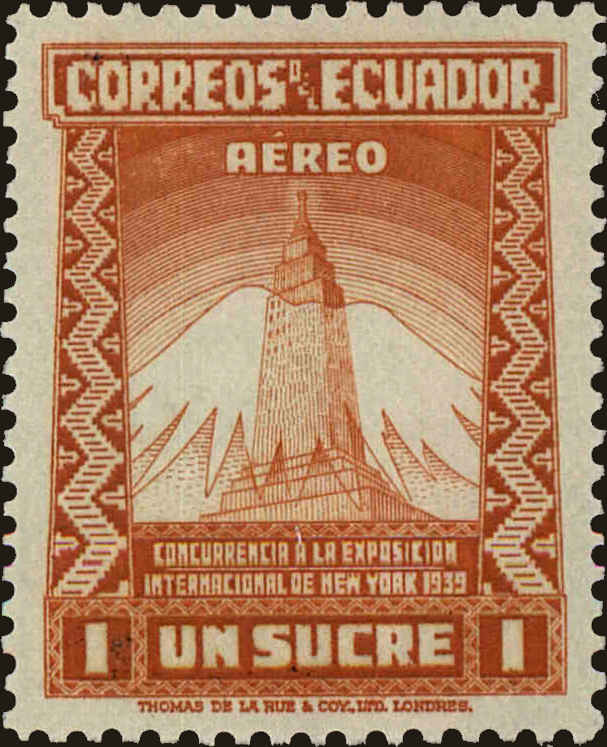 Front view of Ecuador C84 collectors stamp