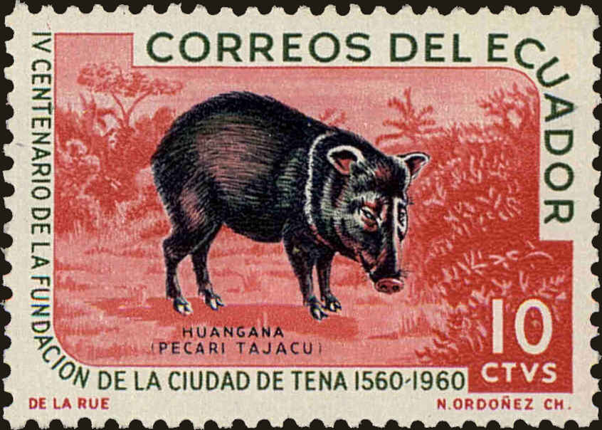 Front view of Ecuador 676 collectors stamp