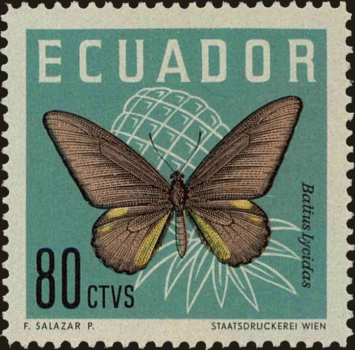 Front view of Ecuador 683 collectors stamp