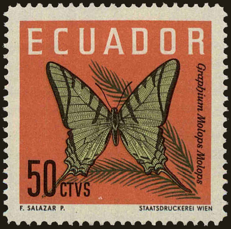 Front view of Ecuador 712 collectors stamp