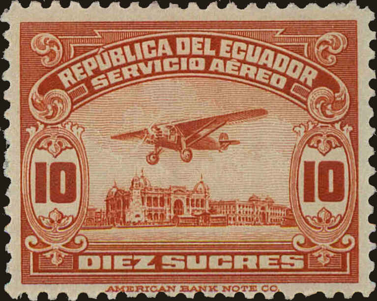 Front view of Ecuador C15 collectors stamp