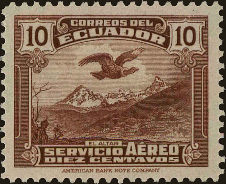 Front view of Ecuador C51 collectors stamp