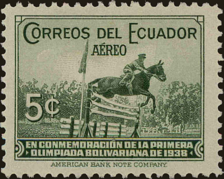 Front view of Ecuador C65 collectors stamp