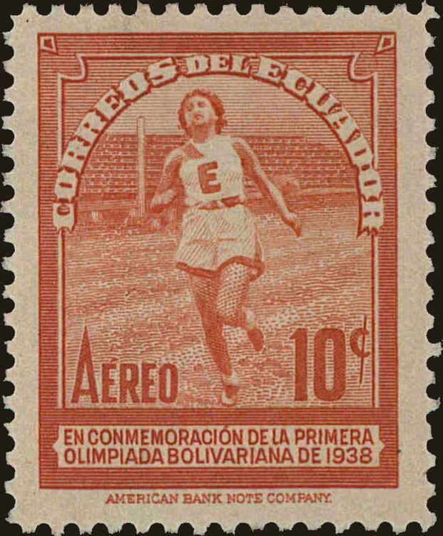 Front view of Ecuador C66 collectors stamp