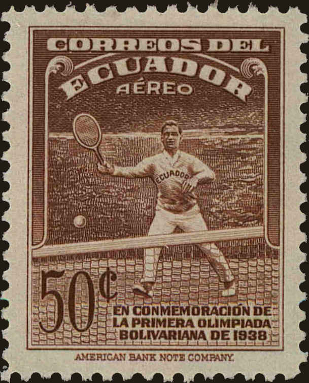 Front view of Ecuador C67 collectors stamp