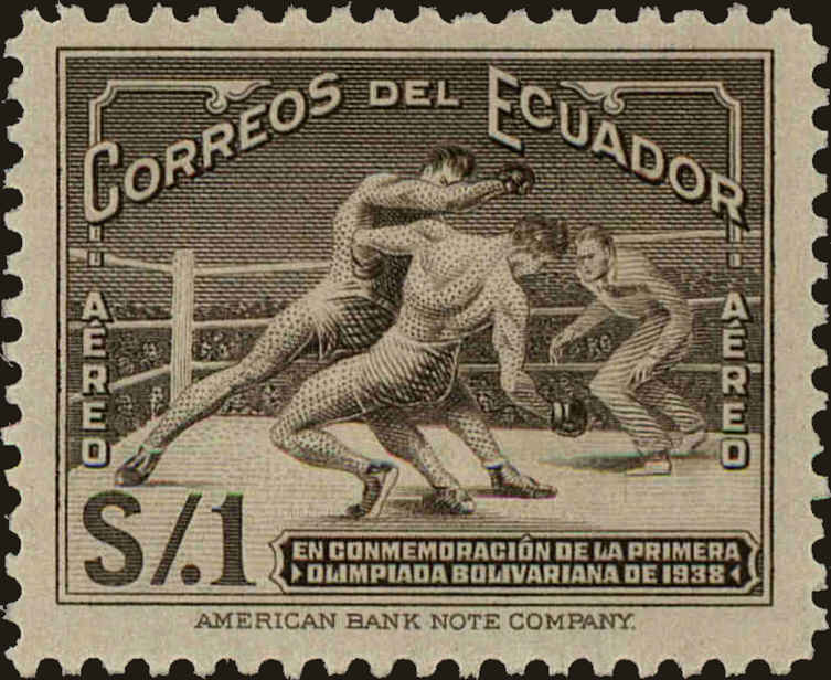 Front view of Ecuador C68 collectors stamp