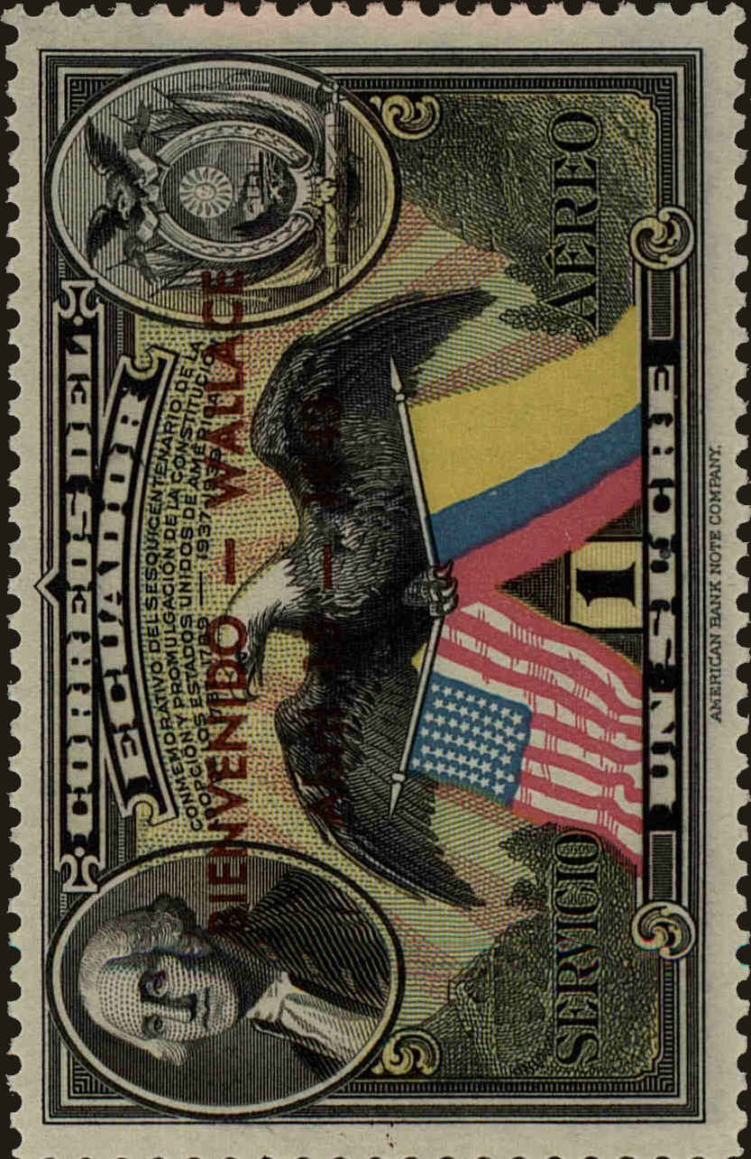 Front view of Ecuador C103 collectors stamp