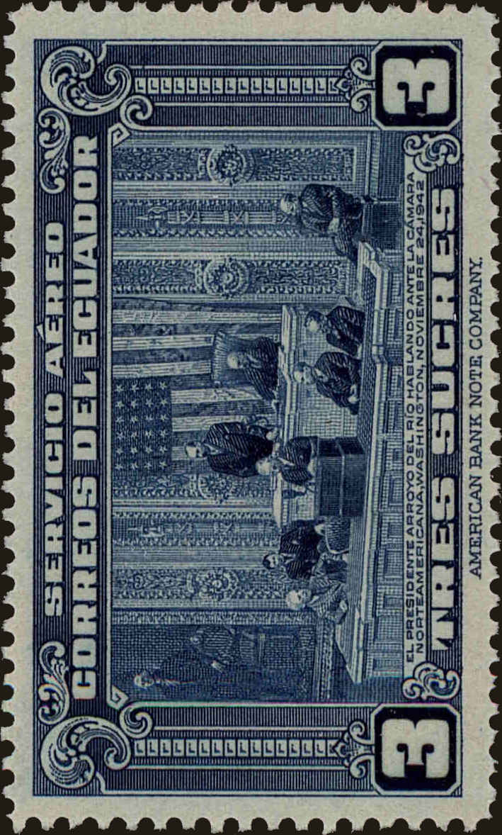 Front view of Ecuador C116 collectors stamp