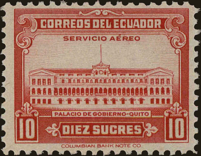 Front view of Ecuador C130 collectors stamp