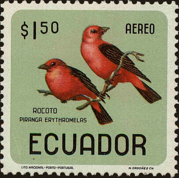 Front view of Ecuador C443 collectors stamp