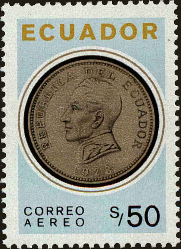 Front view of Ecuador C532 collectors stamp