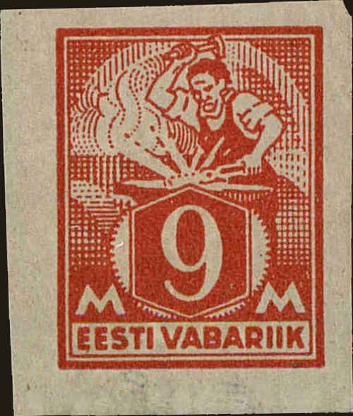 Front view of Estonia 63 collectors stamp