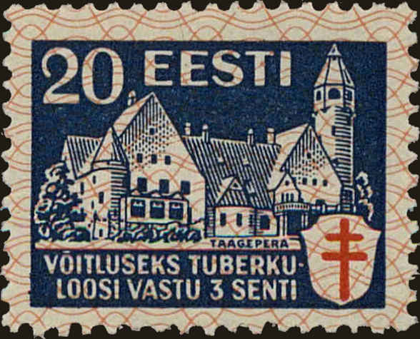 Front view of Estonia B27 collectors stamp