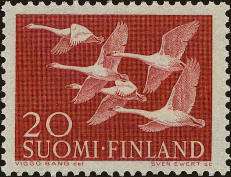 Front view of Finland 343 collectors stamp