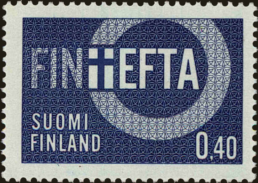 Front view of Finland 444 collectors stamp