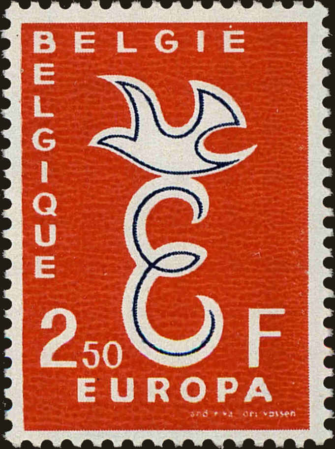 Front view of Belgium 527 collectors stamp