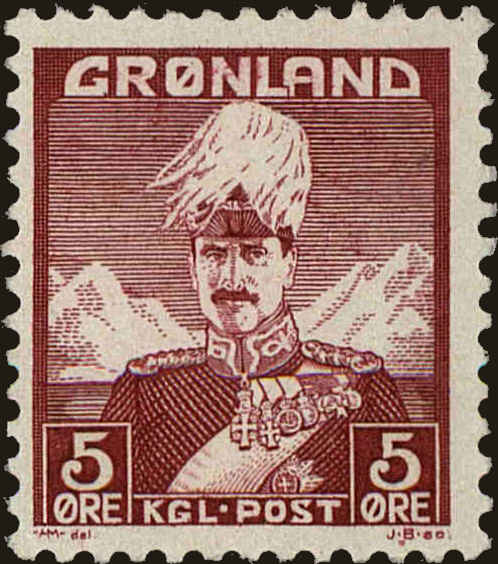 Front view of Greenland 2 collectors stamp