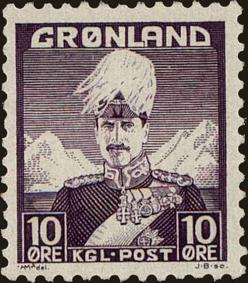 Front view of Greenland 4 collectors stamp