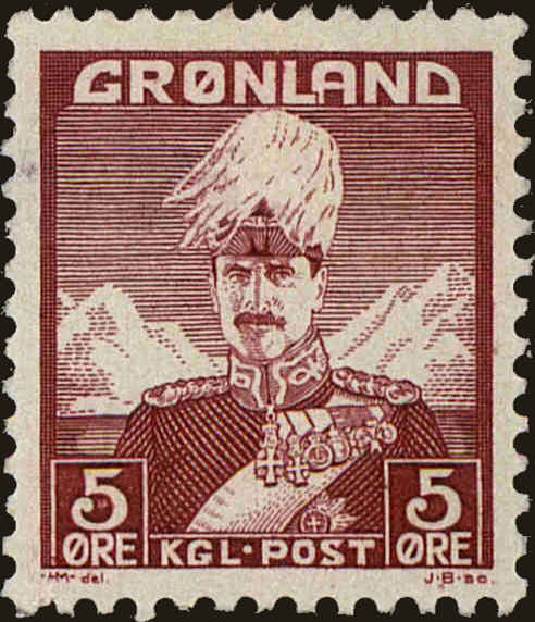 Front view of Greenland 2 collectors stamp