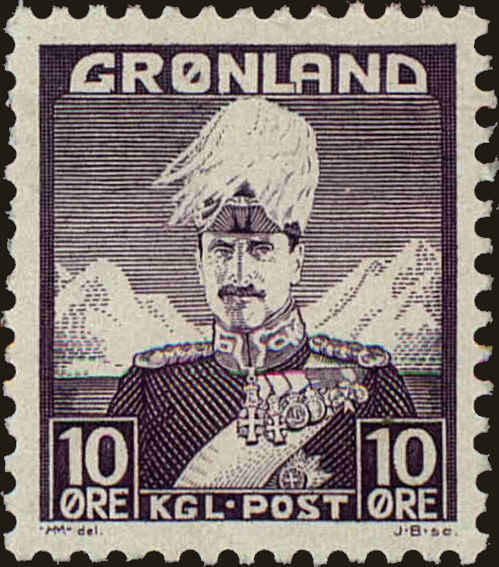 Front view of Greenland 4 collectors stamp