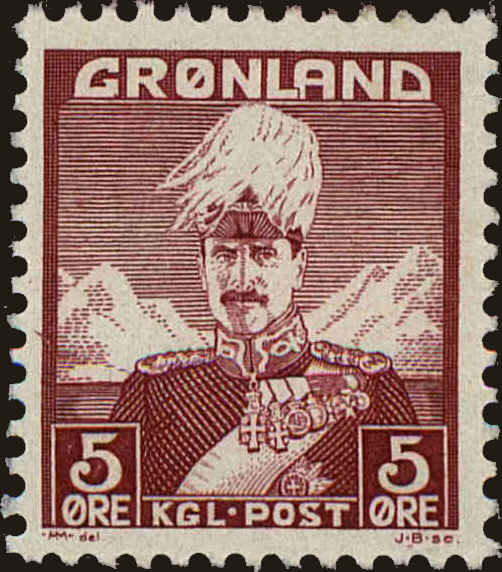 Front view of Greenland 2 collectors stamp