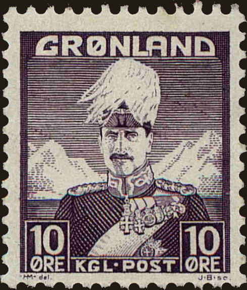 Front view of Greenland 4 collectors stamp