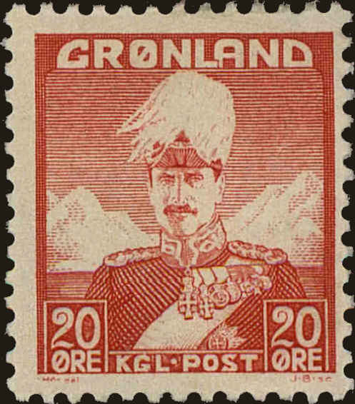 Front view of Greenland 6 collectors stamp
