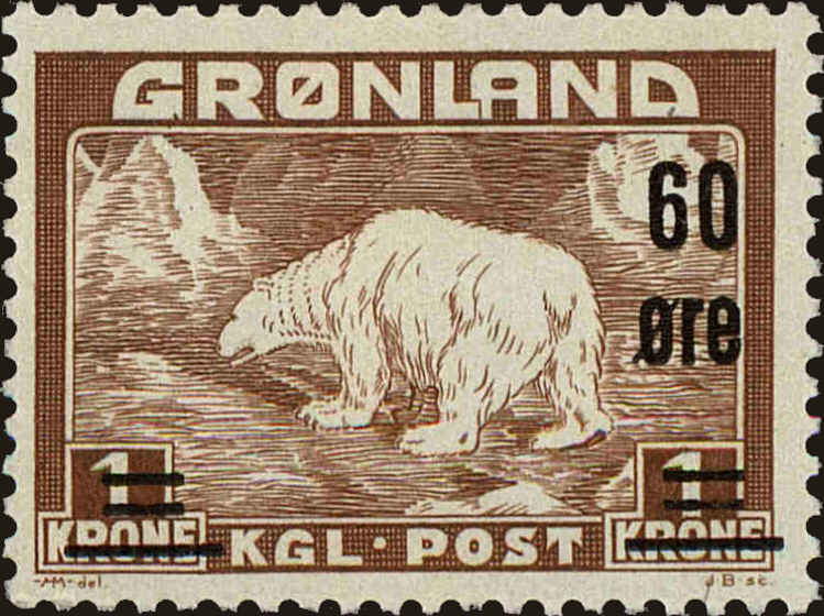 Front view of Greenland 40 collectors stamp