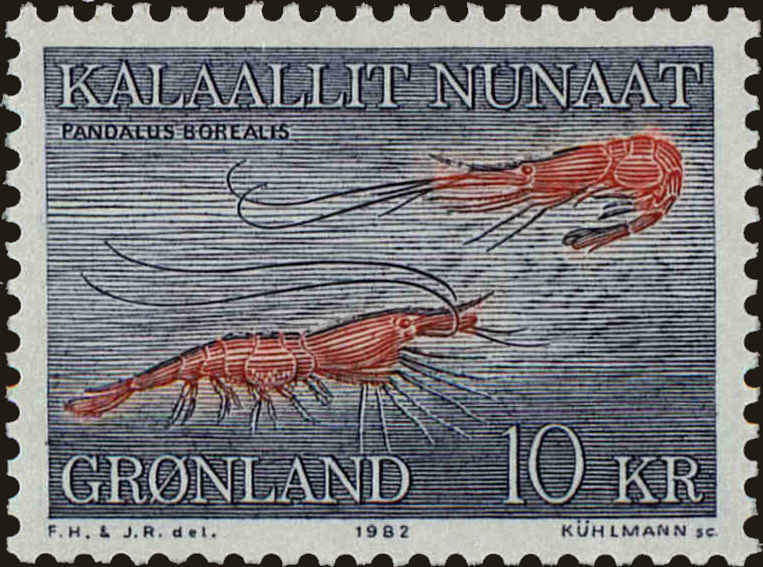 Front view of Greenland 136 collectors stamp