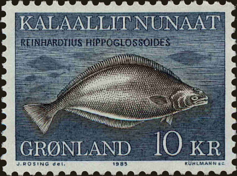 Front view of Greenland 138 collectors stamp