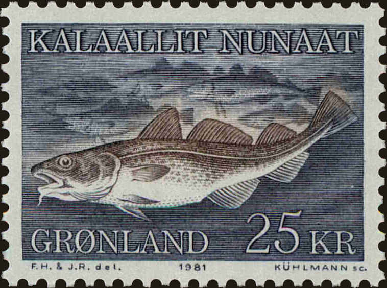 Front view of Greenland 140 collectors stamp