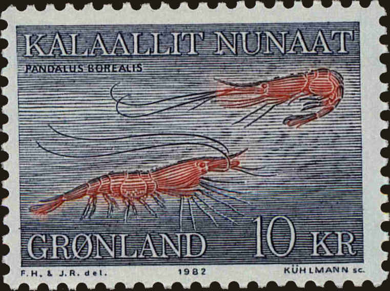 Front view of Greenland 136 collectors stamp