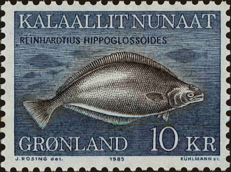 Front view of Greenland 138 collectors stamp