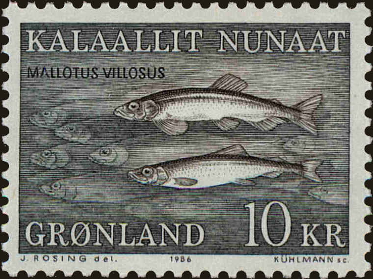 Front view of Greenland 139 collectors stamp