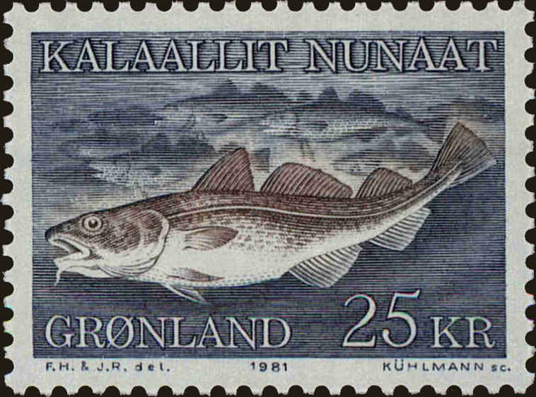 Front view of Greenland 140 collectors stamp