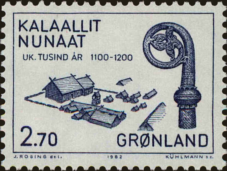 Front view of Greenland 149 collectors stamp
