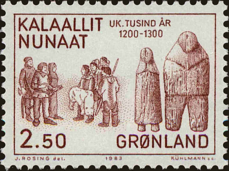 Front view of Greenland 150 collectors stamp