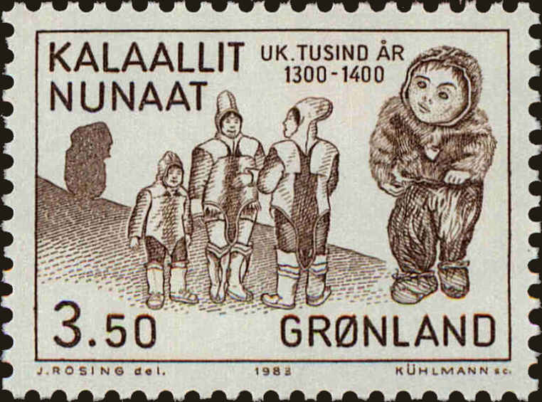 Front view of Greenland 151 collectors stamp